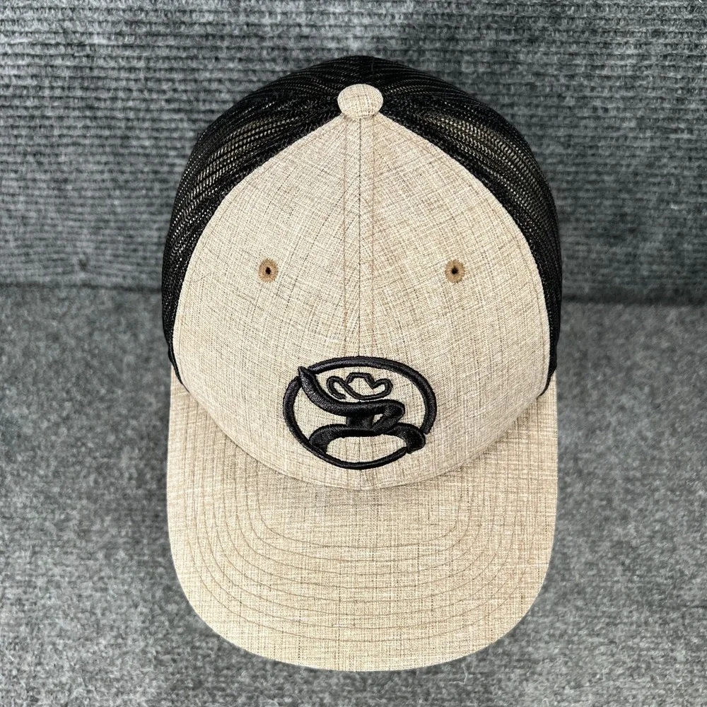 Hooey Hat Cap Snap Back Mesh Trucker Black Beige Western Casual Outdoor